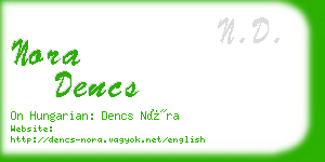 nora dencs business card